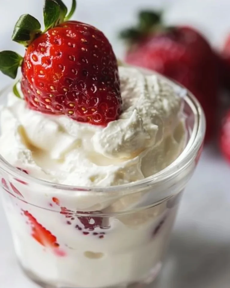 Fresh strawberries with creamy topping, an irresistible dessert option.