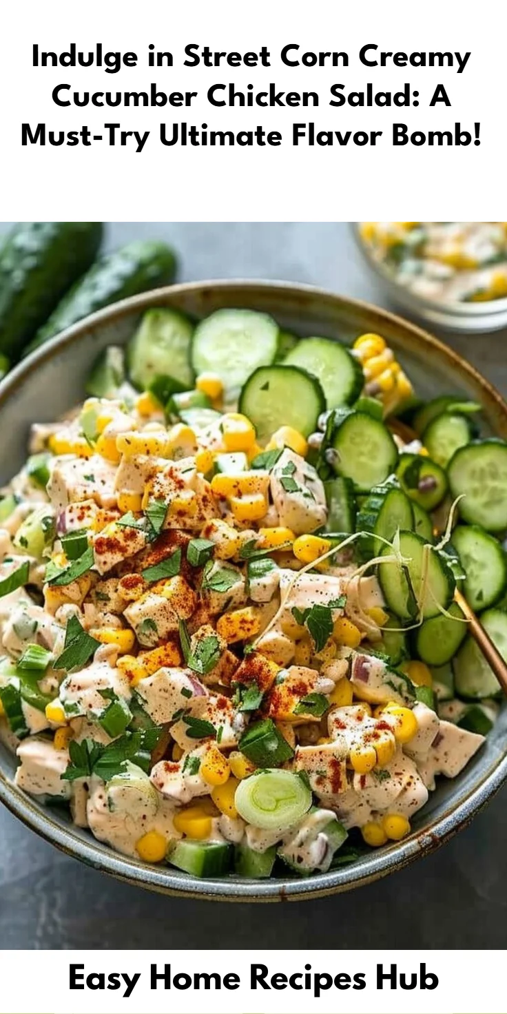 Street Corn Creamy Cucumber Chicken Salad