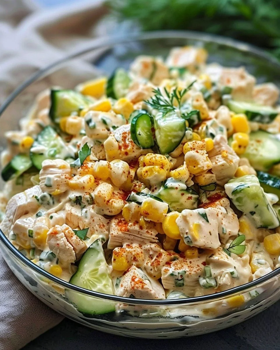 Street Corn Creamy Cucumber Chicken Salad: An Amazing Ultimate Recipe