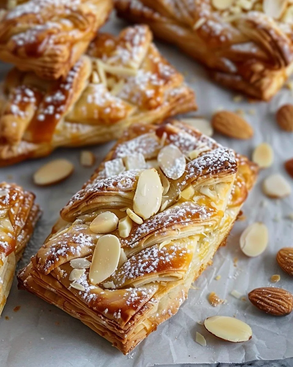 Sweet almond pastries | Almond pastry treats, Sweet almond pastry, Easy delicious