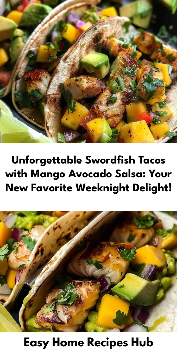 Swordfish Tacos with Mango Avocado Salsa