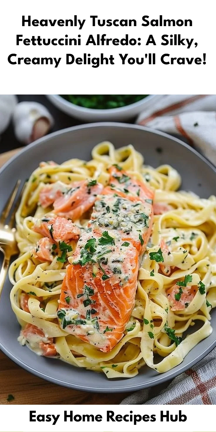 Tuscan Salmon Fettuccine Alfredo Recipe