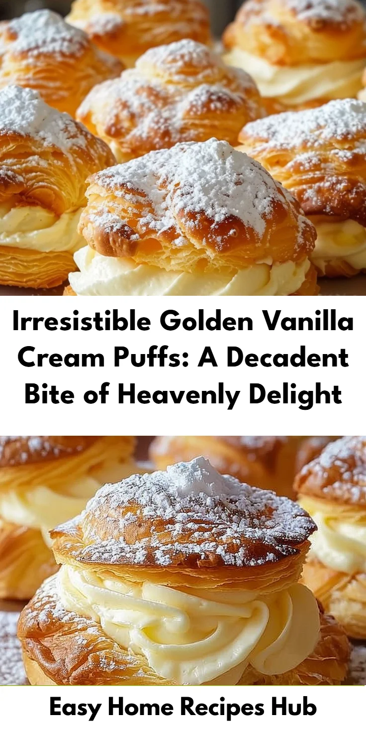 Vanilla Cream Puffs with a Golden Finish