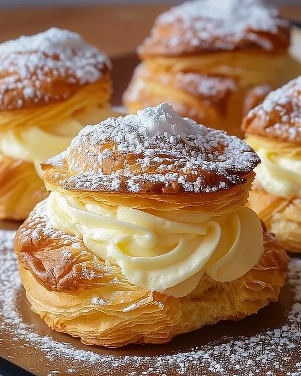 Golden Vanilla Cream Puffs