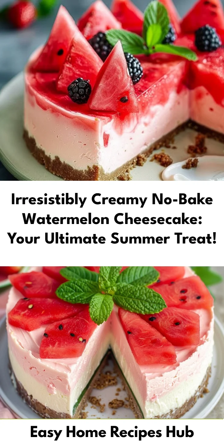 Watermelon Cheesecake No-Bake Recipe