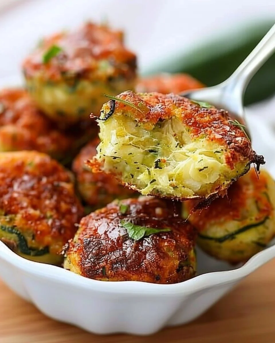 Delicious zucchini garlic bites served on a plate for a healthy snack.