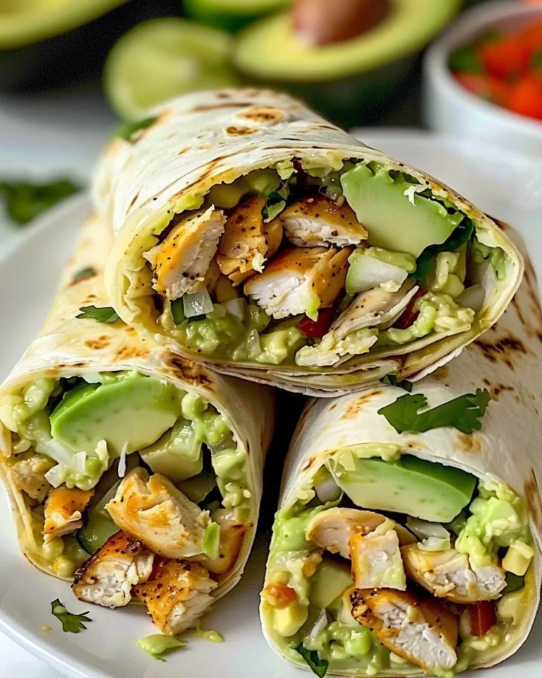 Delicious Chicken and Avocado Ranch Burritos ready to be served
