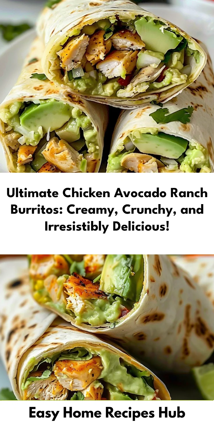 Chicken and Avocado Ranch Burritos