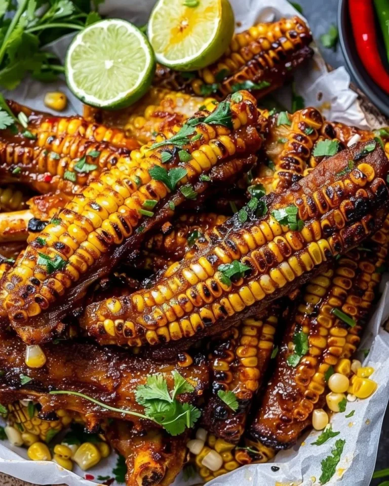 Deliciously grilled corn ribs served on a plate