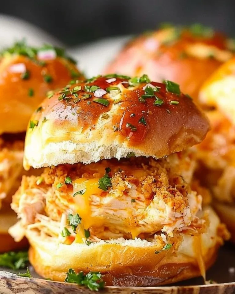 Delicious Crack Chicken Sliders served with toppings on a platter