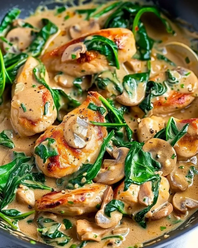 Bowl of easy keto beef stroganoff with creamy sauce and beef slices.