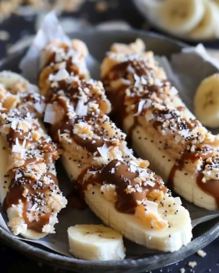 Variety of frozen banana snacks on a plate, perfect for healthy treats.