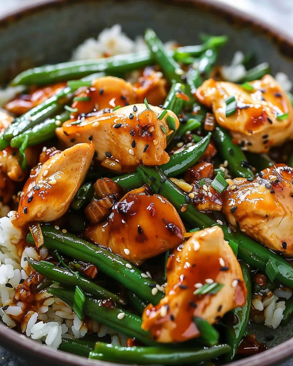 Honey Garlic Chicken and Green Beans