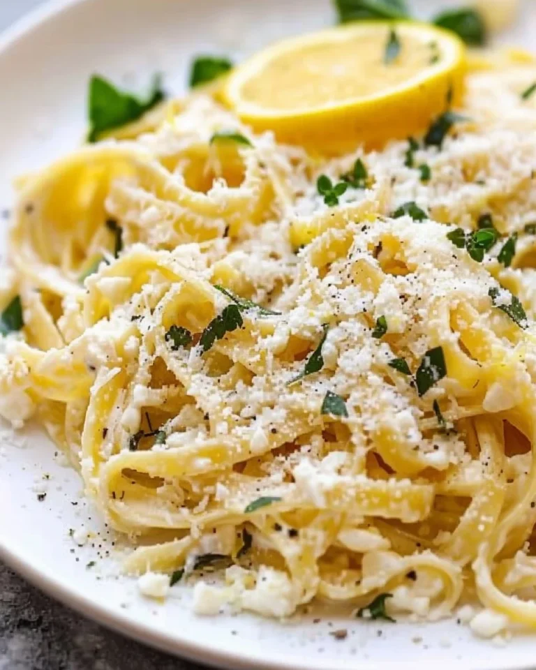 A plate of Lemon Ricotta Pasta garnished with fresh herbs and lemon zest