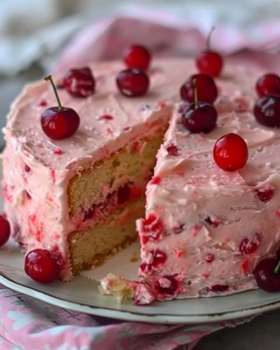Delicious Maraschino Cherry Cake | Cherry cake recipe, Gateaux cake, Cake with cherry
