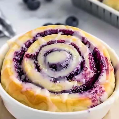 Delicious homemade blueberry rolls fresh out of the oven