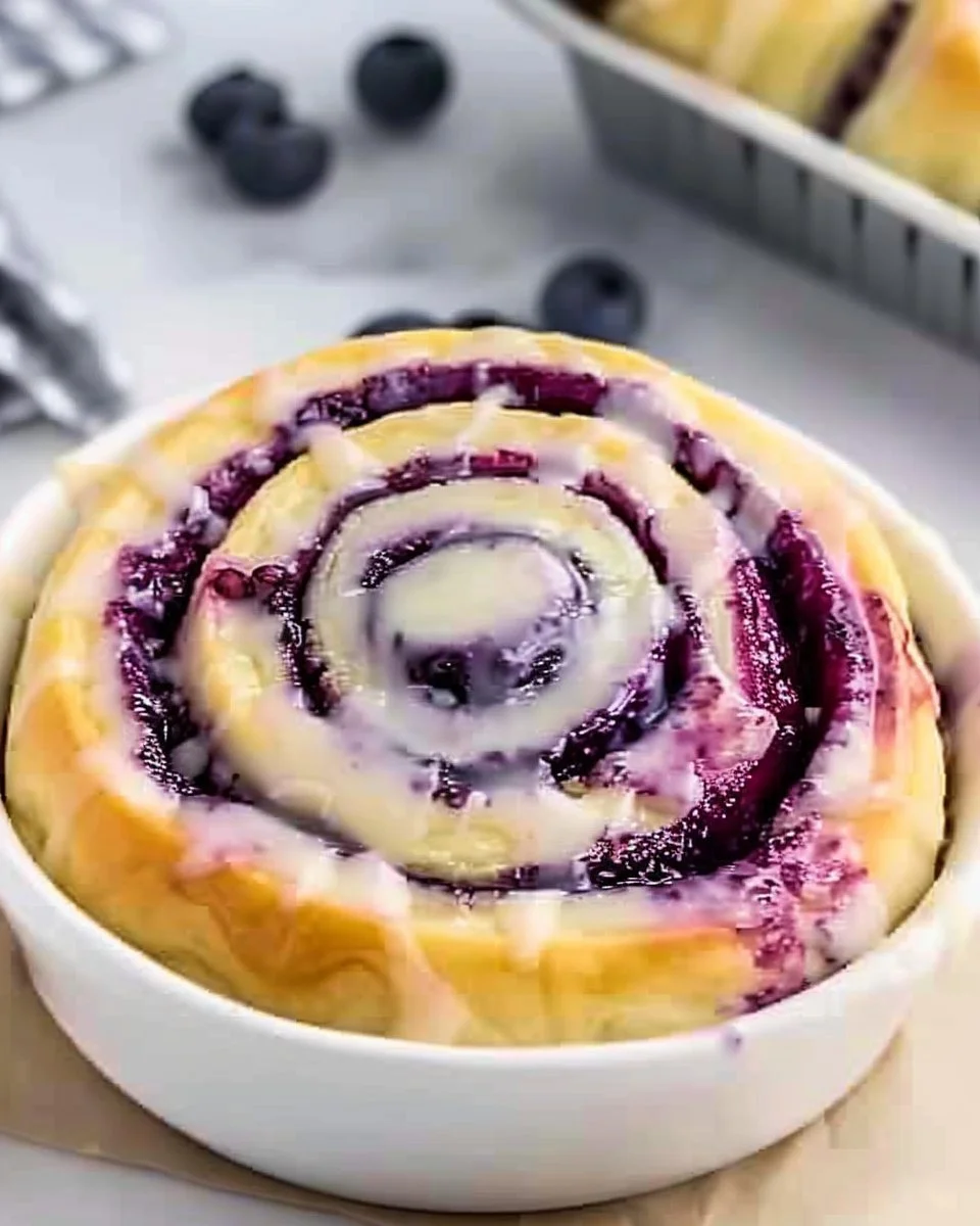 Delicious homemade blueberry rolls fresh out of the oven