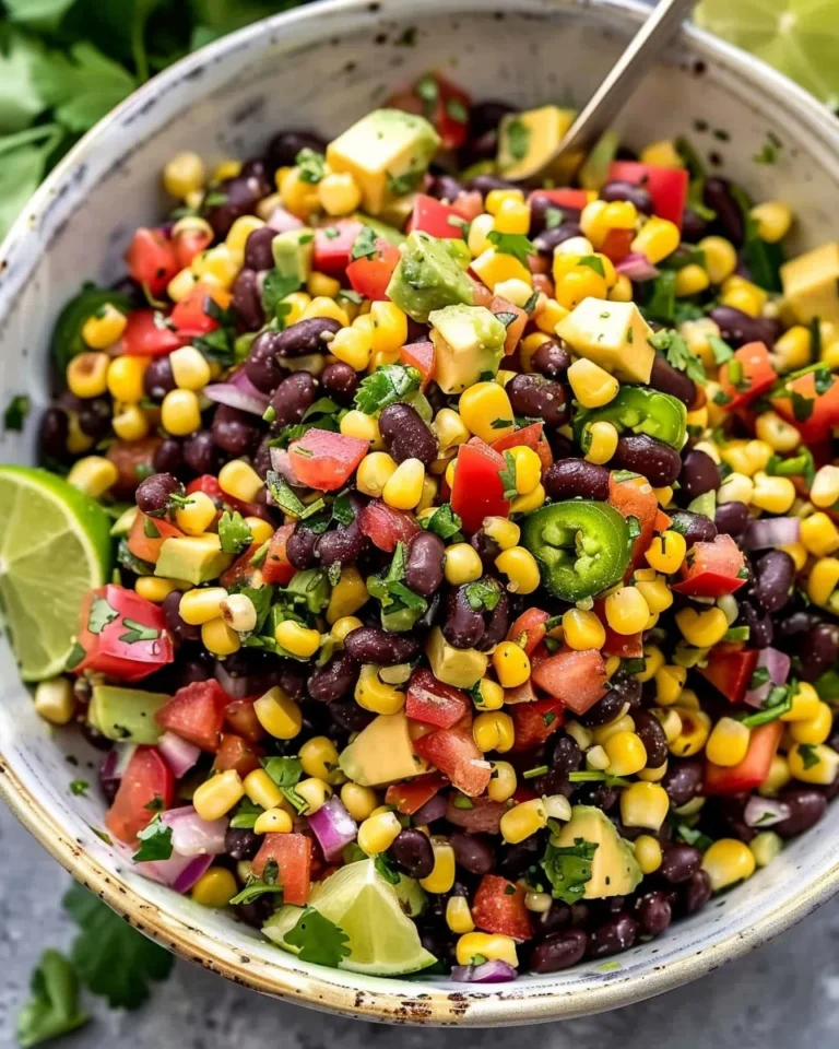 Simple black bean and corn salad with fresh ingredients.