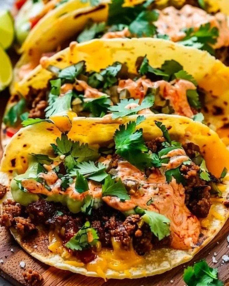 Delicious Smash Tacos served on a vibrant plate with fresh toppings.