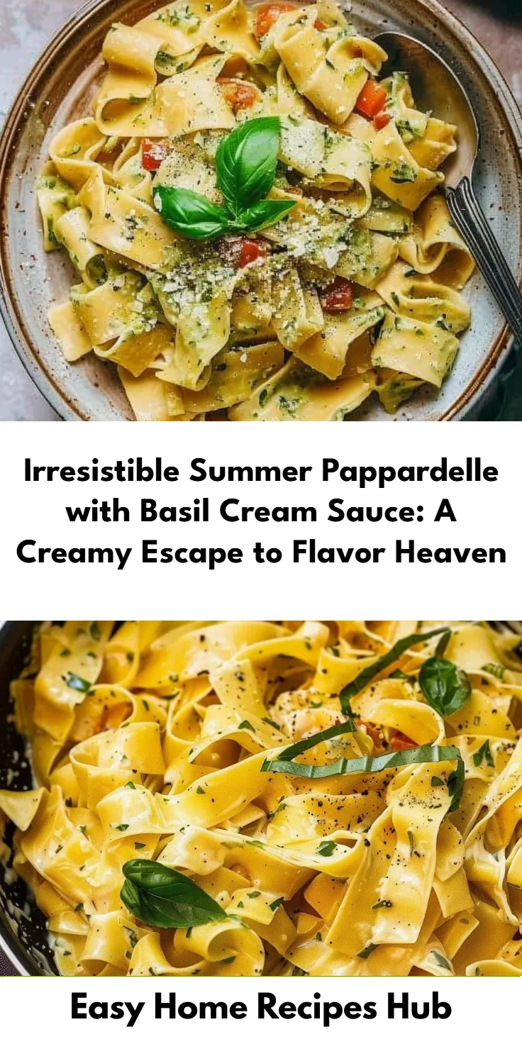 Summer Pappardelle with Basil Cream Sauce Recipe