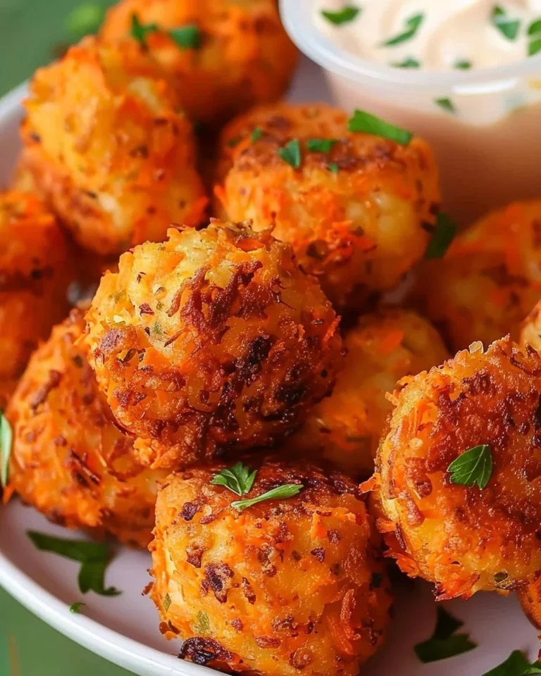 Delicious air fryer carrot tots served in a bowl