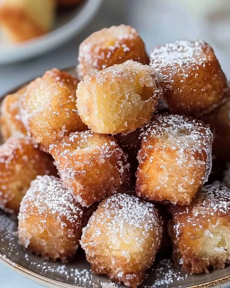 Delicious Angel Cake Churro Bites served on a plate with a sprinkle of sugar