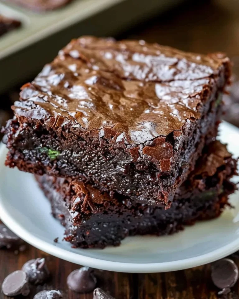 Delicious homemade chocolate zucchini brownies on a plate