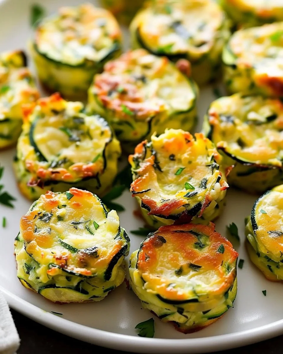 Garlic-infused zucchini bites served as a healthy snack