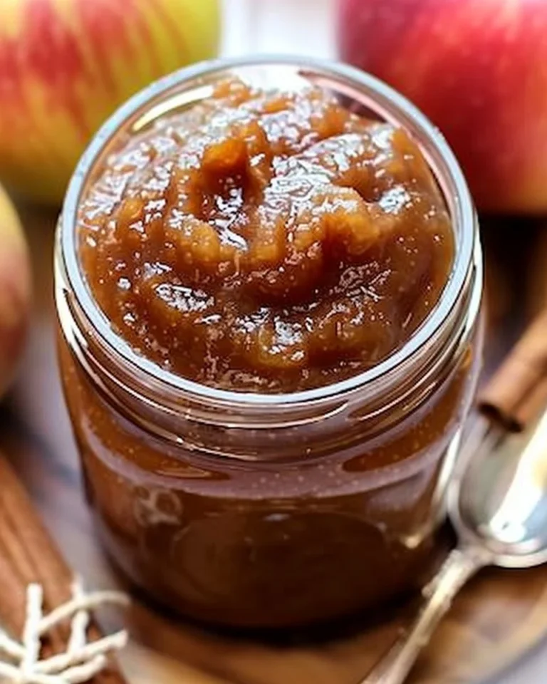 Salted caramel apple butter in a jar for holiday gifts