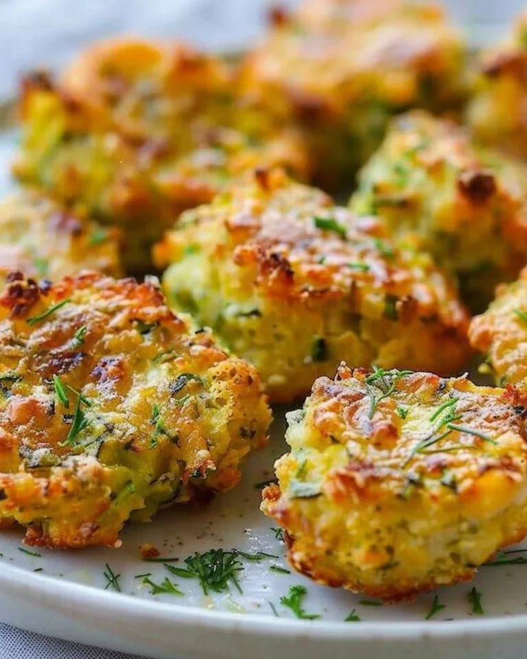 Crispy homemade Zucchini Tots served on a plate