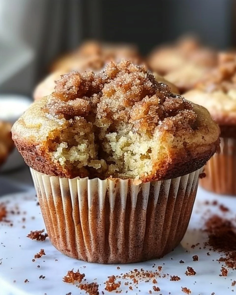 Banana bread muffins with coffee cake flavor on a plate