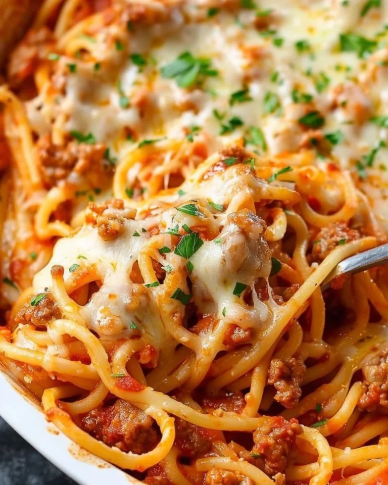 Delicious Million Dollar Spaghetti Recipe with layers of cheese and sauce