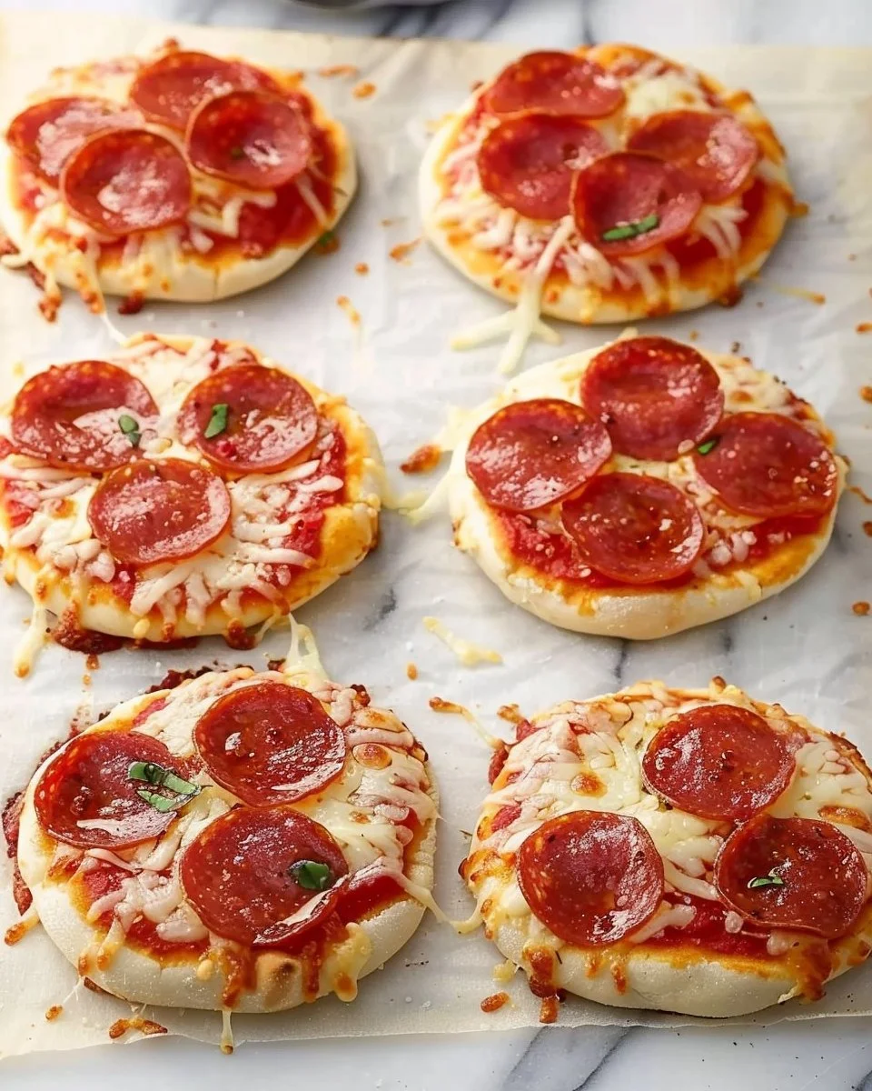 Simple mini frozen pizzas recipe with toppings and fresh ingredients.