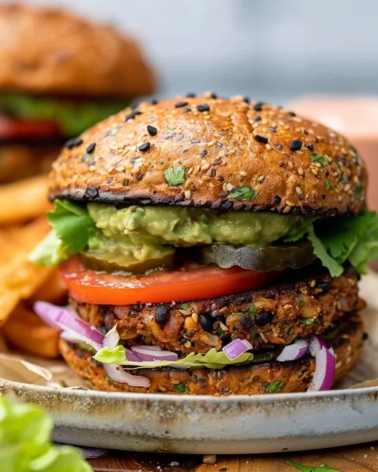 Spicy bean burgers served with cilantro avocado sauce on a plate